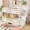 Twin Over Twin Bunk Bed with Storage Stairs, Solid Wood Floor Bed